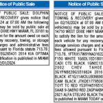 Notice of Public Sale, Miami Today Legals