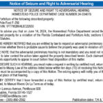 Notice of Seizure, Miami Today Legals