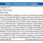 Notice of Administrative Complaint, Miami Today Legals