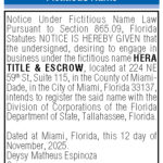 Fictitious Name, Miami Today Legals