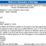 Notice of Dissolution of Marriage, Miami Today Legal