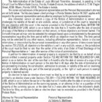 Notice of Administration, Miami Today Legals