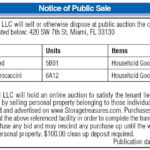 Notice of Public Sale, Miami Today Legals