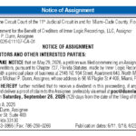 Notice of Assignment, Miami Today Legals